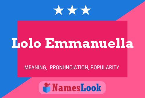 Affiche de nom Lolo Emmanuella