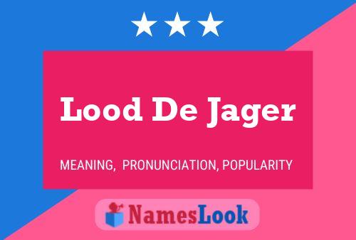 Affiche de nom Lood De Jager