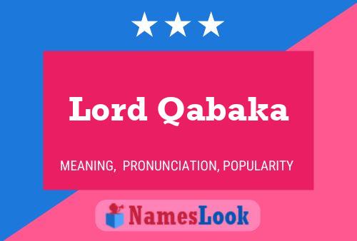 Affiche de nom Lord Qabaka