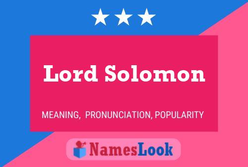 Affiche de nom Lord Solomon