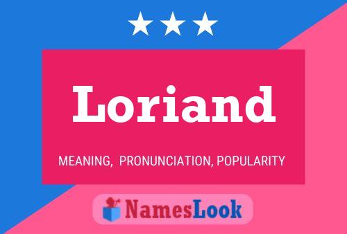 Affiche de nom Loriand