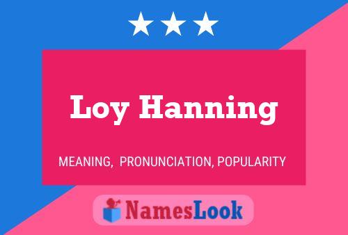 Affiche de nom Loy Hanning