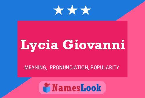 Affiche de nom Lycia Giovanni