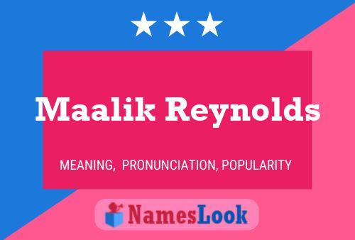 Affiche de nom Maalik Reynolds