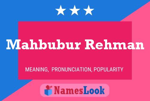 Affiche de nom Mahbubur Rehman