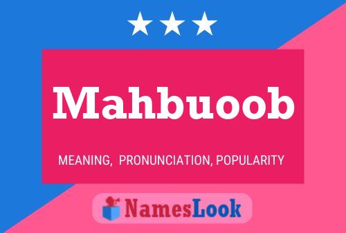 Affiche de nom Mahbuoob