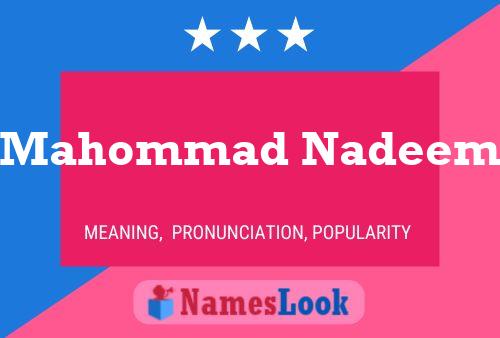 Affiche de nom Mahommad Nadeem