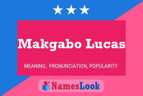 Affiche de nom Makgabo Lucas