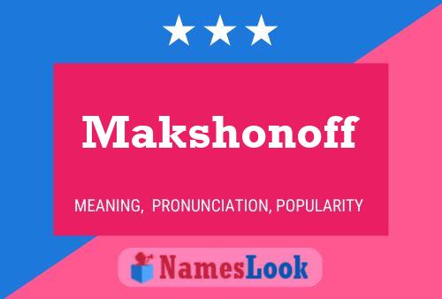 Affiche de nom Makshonoff