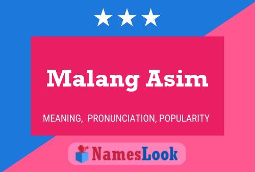 Affiche de nom Malang Asim