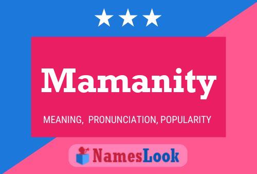 Affiche de nom Mamanity