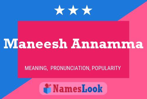 Affiche de nom Maneesh Annamma