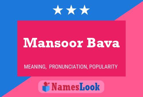 Affiche de nom Mansoor Bava