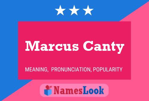 Affiche de nom Marcus Canty