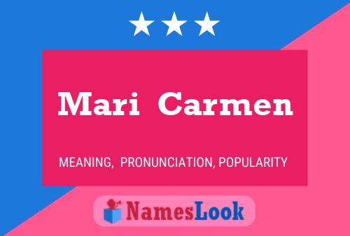 Affiche de nom Mari  Carmen