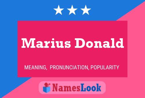 Affiche de nom Marius Donald