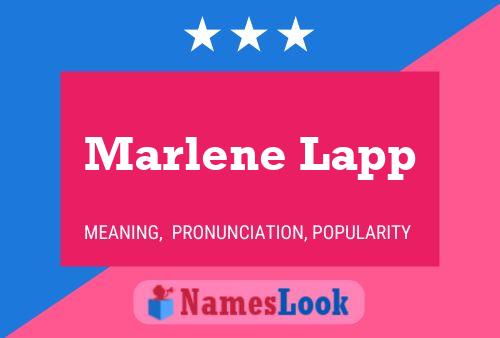 Affiche de nom Marlene Lapp