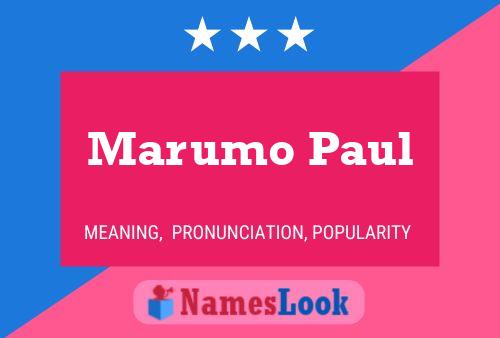 Affiche de nom Marumo Paul