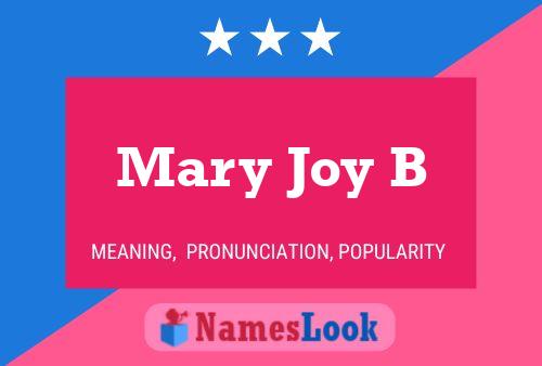 Affiche de nom Mary Joy B