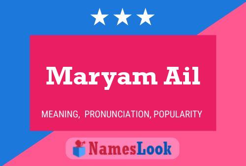 Affiche de nom Maryam Ail