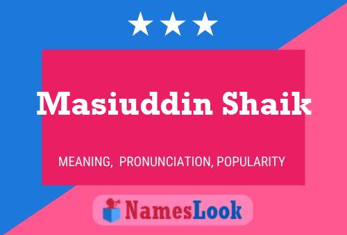 Affiche de nom Masiuddin Shaik