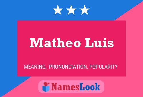 Affiche de nom Matheo Luis