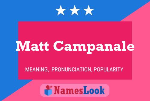 Affiche de nom Matt Campanale