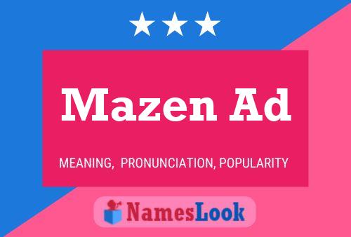 Affiche de nom Mazen Ad