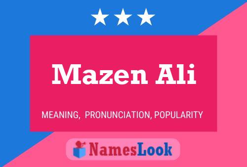 Affiche de nom Mazen Ali