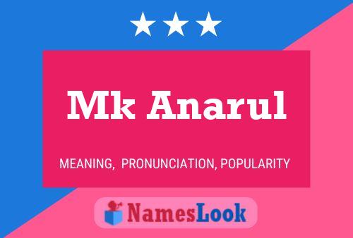 Affiche de nom Mk Anarul