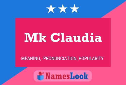 Affiche de nom Mk Claudia