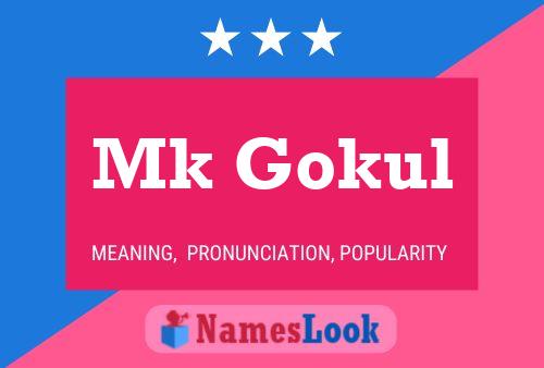 Affiche de nom Mk Gokul