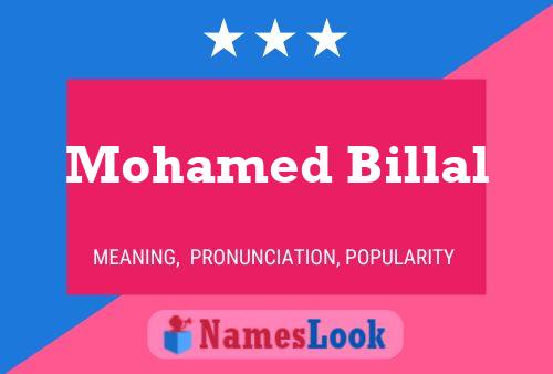 Affiche de nom Mohamed Billal