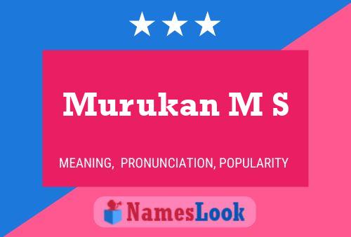 Affiche de nom Murukan M S