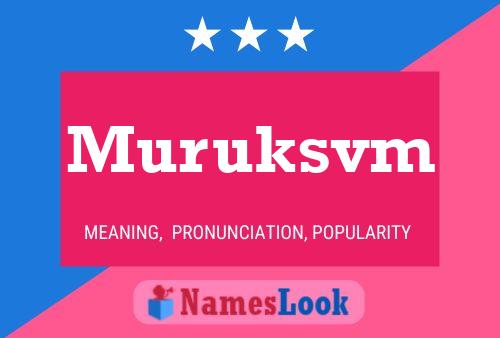 Affiche de nom Muruksvm