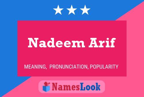 Affiche de nom Nadeem Arif