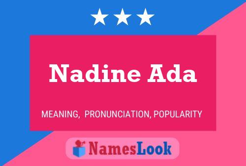 Affiche de nom Nadine Ada