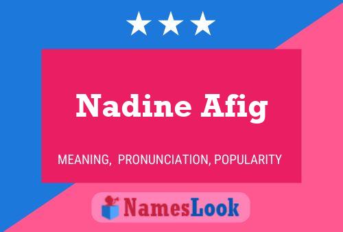 Affiche de nom Nadine Afig