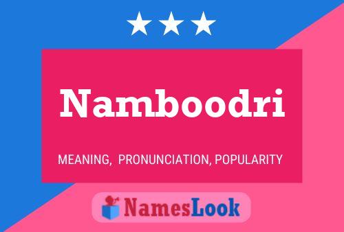 Affiche de nom Namboodri