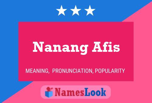 Affiche de nom Nanang Afis