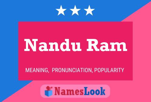 Affiche de nom Nandu Ram