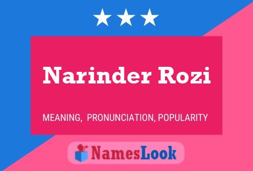 Affiche de nom Narinder Rozi