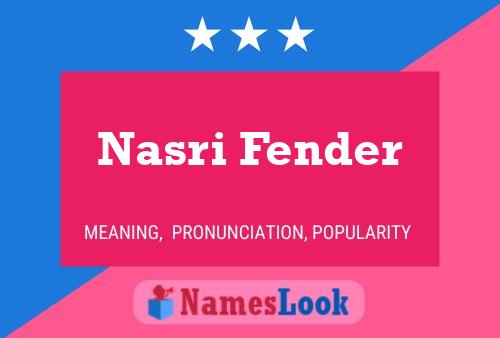 Affiche de nom Nasri Fender