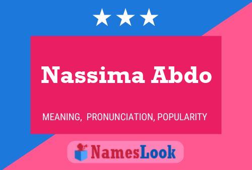 Affiche de nom Nassima Abdo