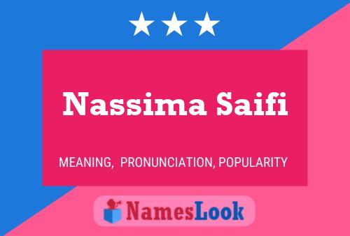 Affiche de nom Nassima Saifi