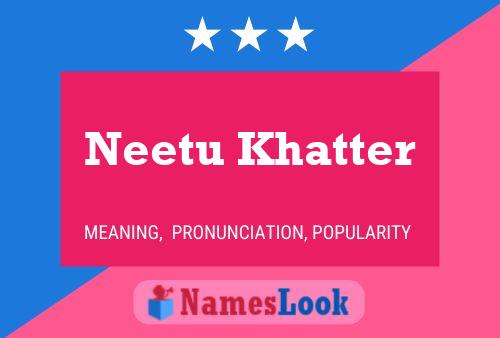 Affiche de nom Neetu Khatter