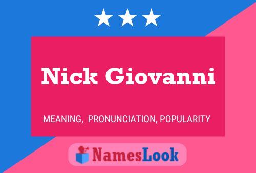 Affiche de nom Nick Giovanni