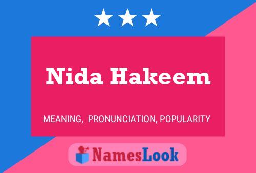 Affiche de nom Nida Hakeem