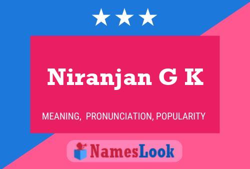 Affiche de nom Niranjan G K