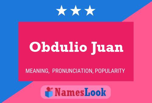 Affiche de nom Obdulio Juan